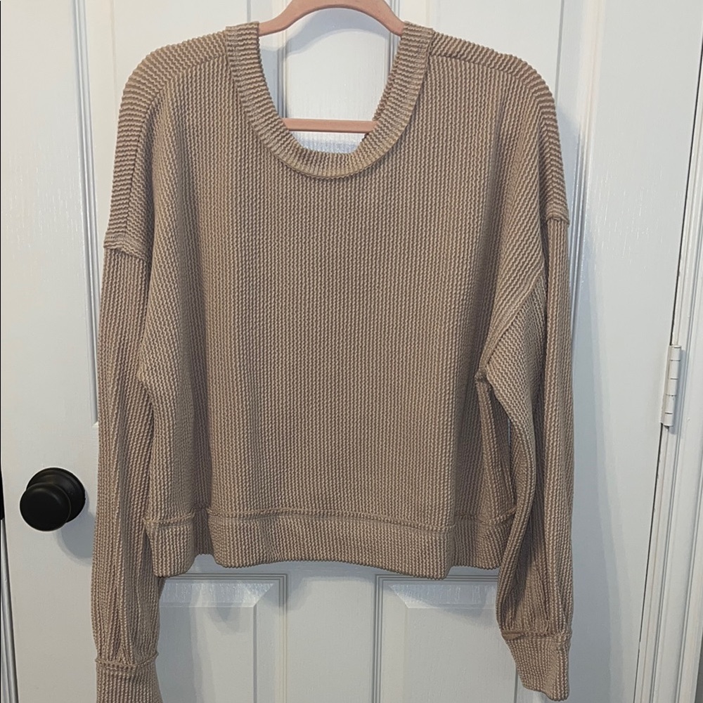 Cozy Tan Long Sleeve Top